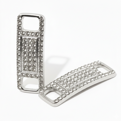 Lace Tags silber Strass