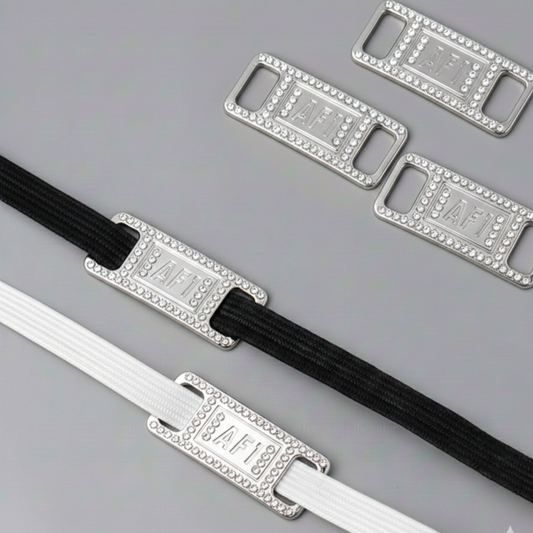 Lace Tags AF1 silber Strass
