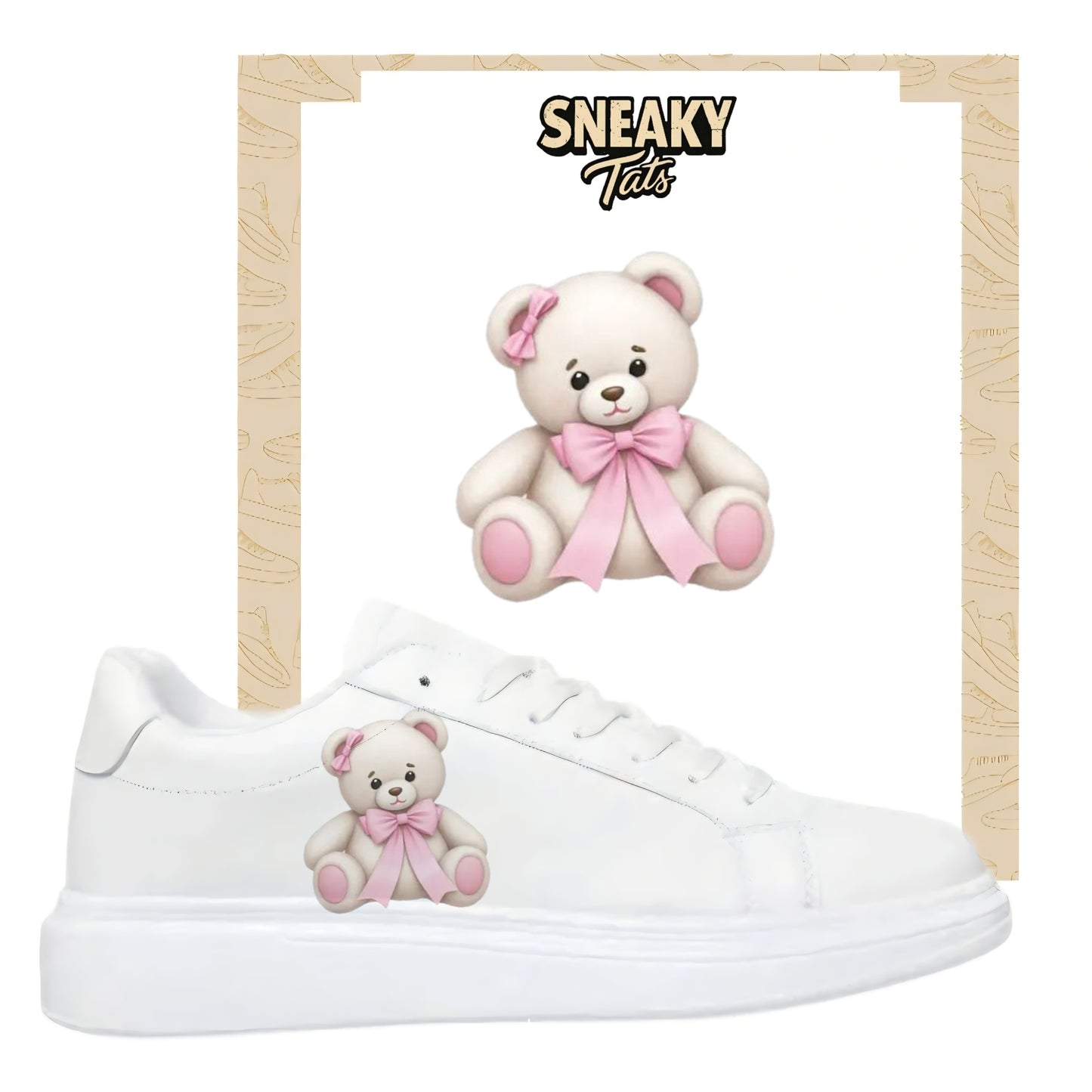 kuschelbär kindermotiv für kinderschuhe von sneakytats