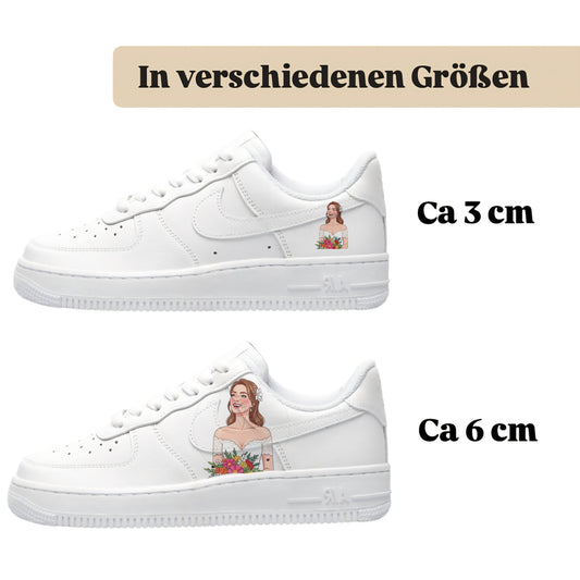 Bügelbild für alle Schuhe zum selber gestalten custom Sneaker wedding Braut