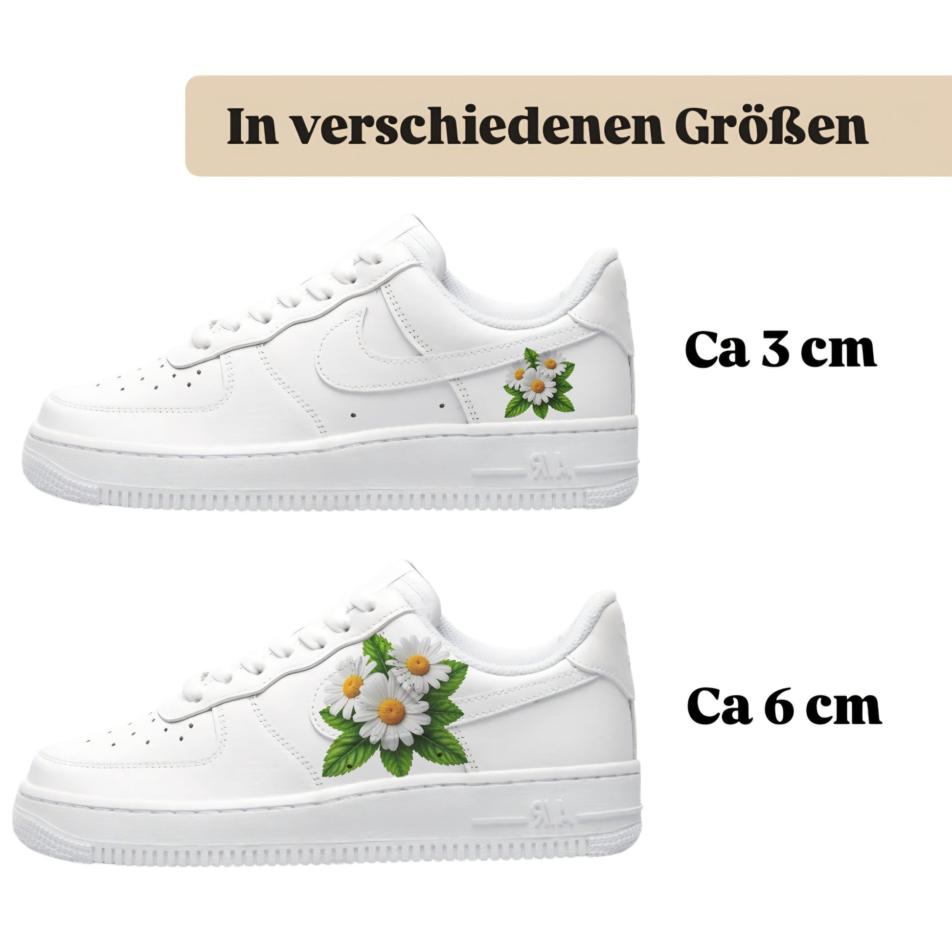Sneakerfolien einzigartig und neu für mehrere Schuharten Nike Adidas Puma Gänseblümchen