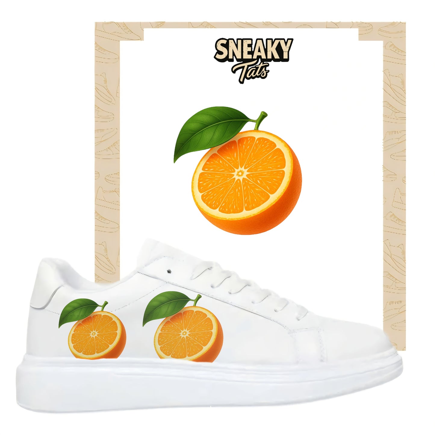 Bügelfolie für alle Schuhe zum personalisieren custom Sneaker Orange