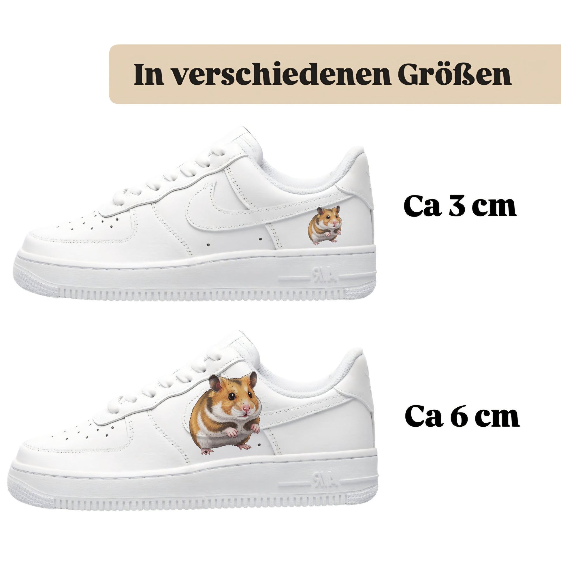 Bügelbild für alle Schuhe zum selber gestalten custom Sneaker Hamster