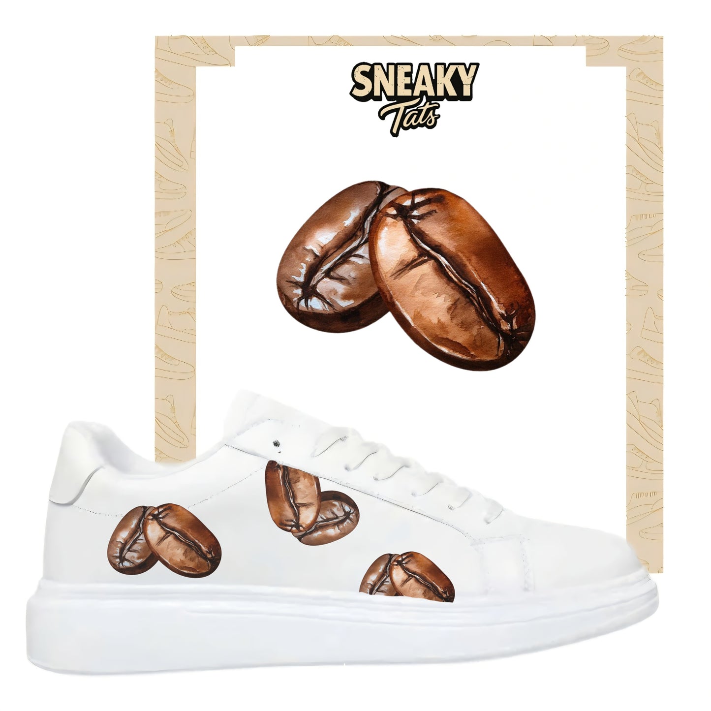 Bügelfolien für alle Schuhe zum selber personalisieren custom Sneaker Kaffe