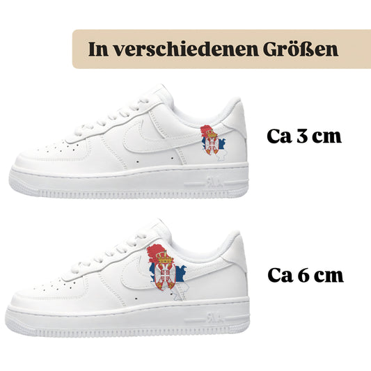 Sneakerfolien für verschiedene Schuharten Nike Adidas Puma Landkarte Serbien