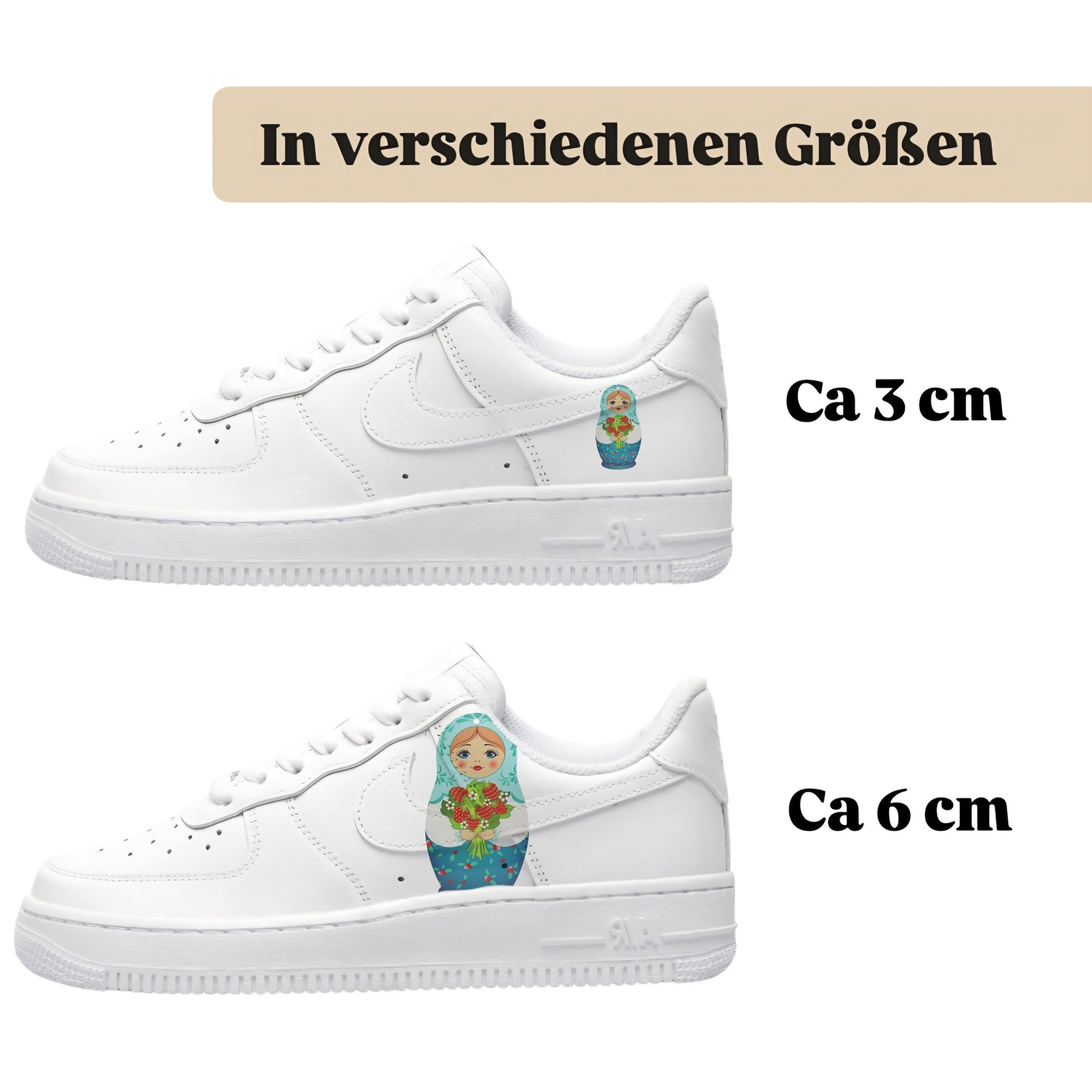 Bügelbilder für mehrere Sneakerarten Matroschka