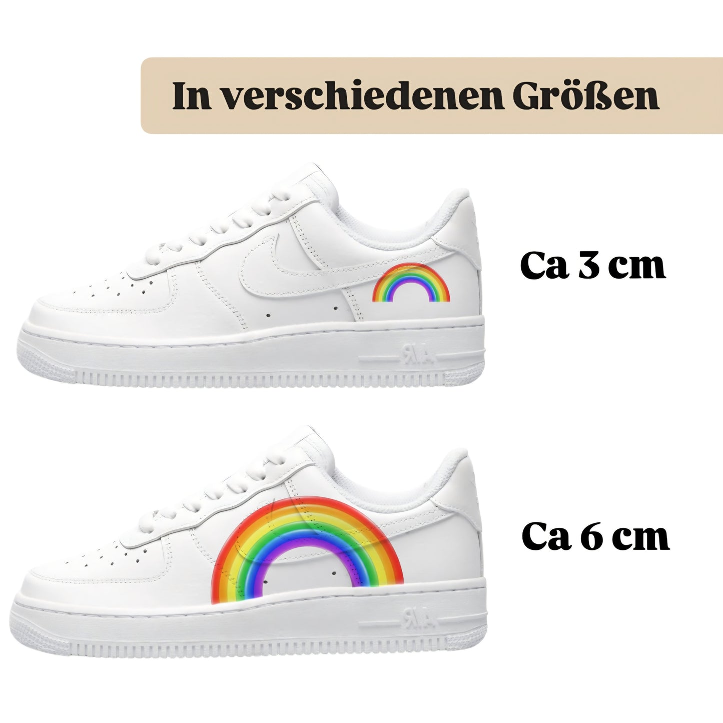Bügelbild für alle Schuhe zum selber gestalten custom Sneaker Regenbogen
